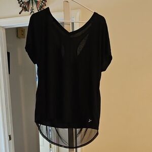 Old Navy Black Sheer Women's Work Out Racer Back Top